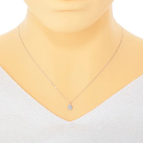 ネックレス しずく型 ダイヤモンド0.1ct Pt900製 FJP-8632-Pt