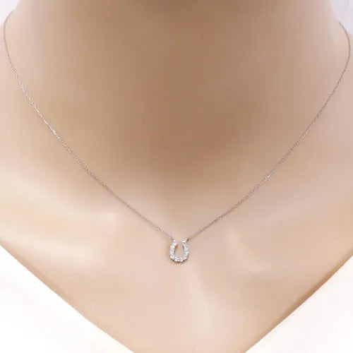 ネックレス ダイヤモンド0.1ct 馬蹄 Pt900製 FJP-8690-Pt