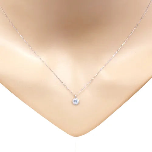 ネックレス アイスブルーダイヤモンド0.05ct/ダイヤモンド0.03ct 取り巻き Pt900製 FJP-8724-PtH