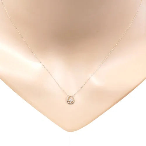 ネックレス ダイヤモンド0.04ct フラワー 馬蹄型 K18YG製 FJP-8729-YGA