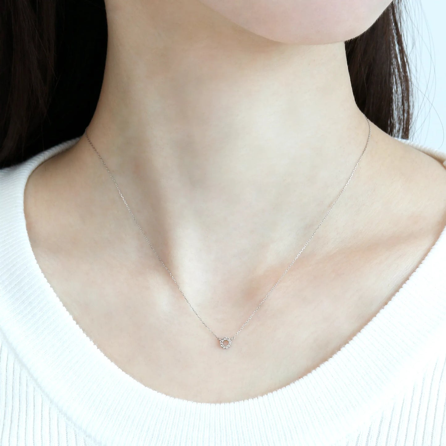 ネックレス ダイヤモンド0.05ct サークル Pt950製 FJP-8825-Pt95