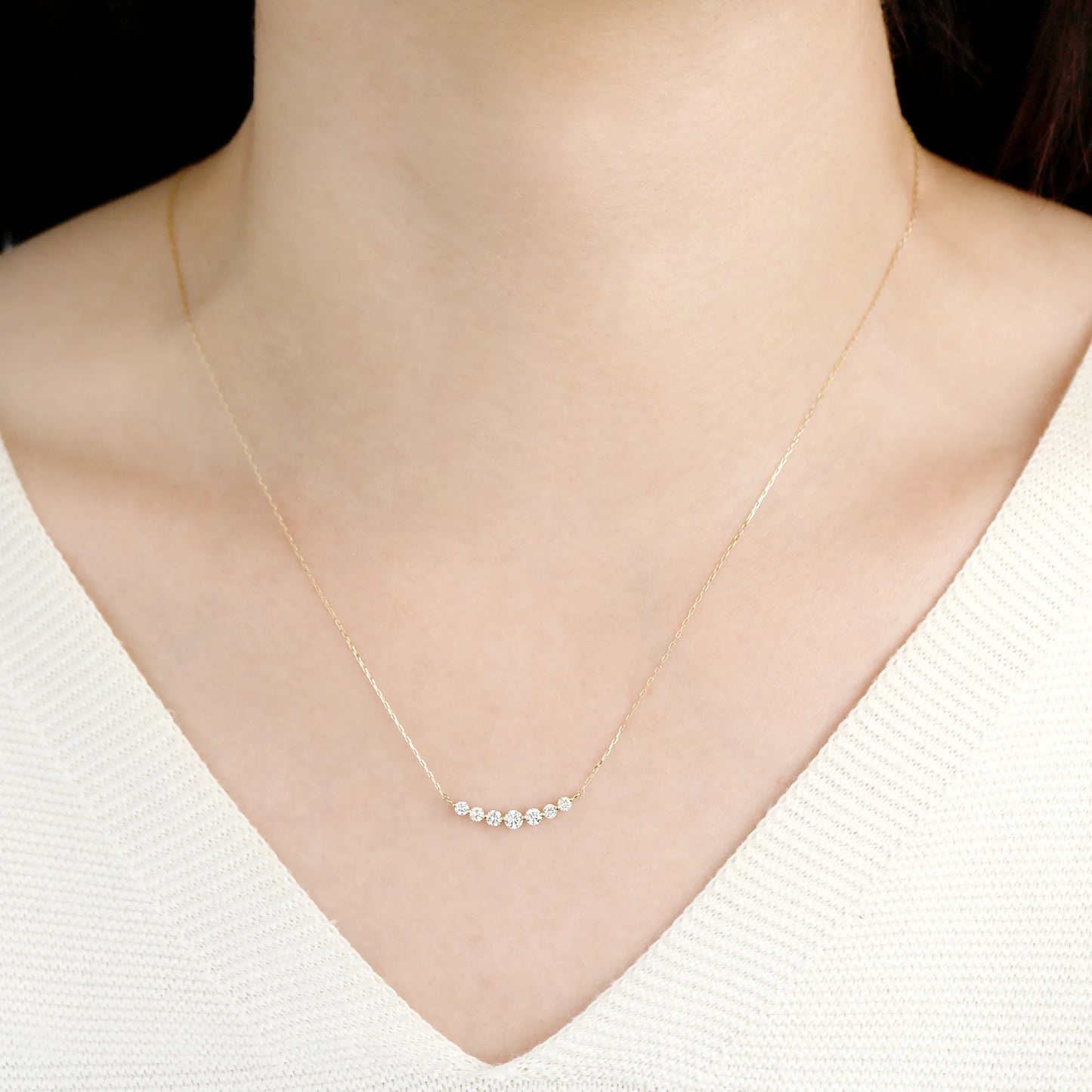 ネックレス ダイヤモンド0.3ct K18YG製 FJP-9004-YG