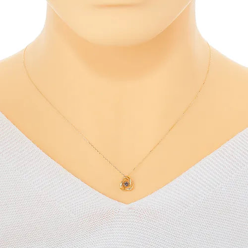 ダンシングストーンネックレス ダイヤモンド0.1ct メビウス型 K18YGFTW-4204-YG