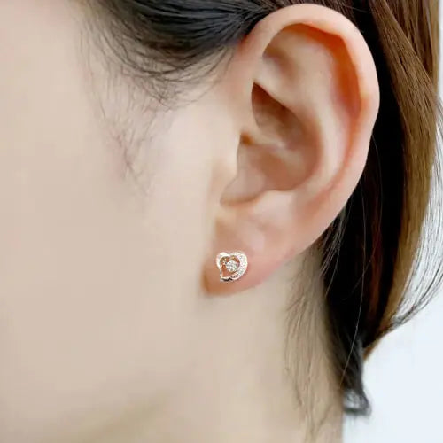 ダンシングストーンピアス ダイヤモンド0.05/0.05ct、0.01/0.01 ハート K18PG製 FTWE-0089PG