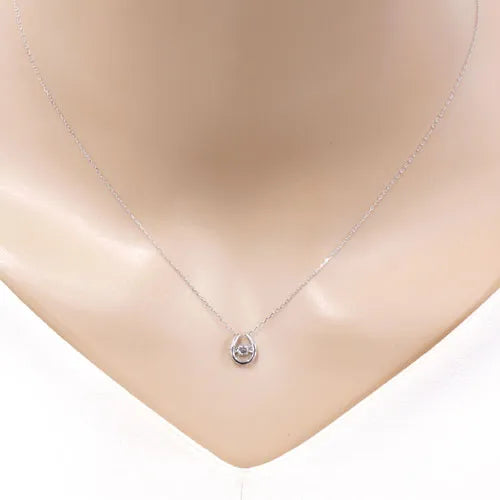 ダンシングストーンネックレス ダイヤモンド0.08カラット 馬蹄型 Pt900製 HP-1074-Pt