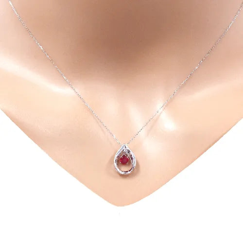 シングルダンシングストーンネックレス ルビー0.3ct ツユ型 Pt900製 SKP-0034-Pt