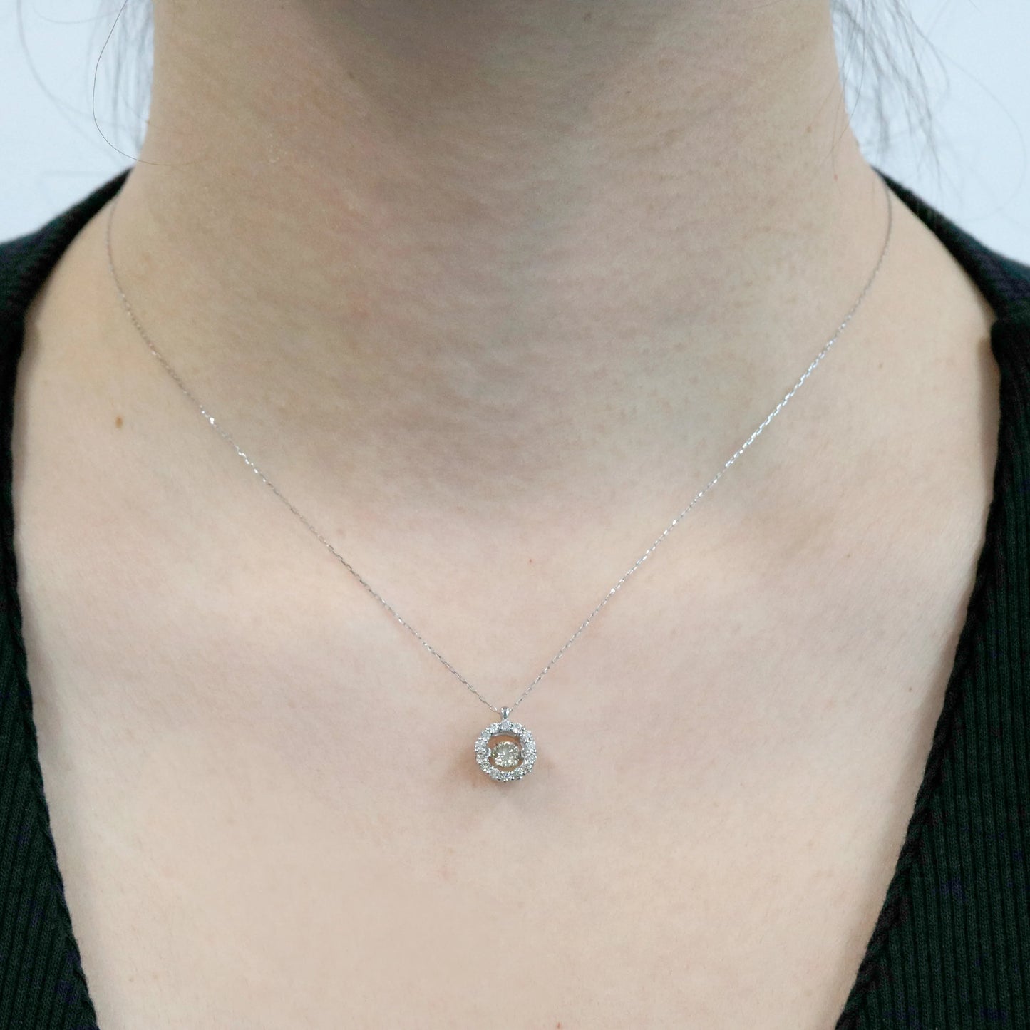 ネックレス ダイヤモンド0.2ct/0.19ct 取り巻き Pt900製 SSD-0004-Pt