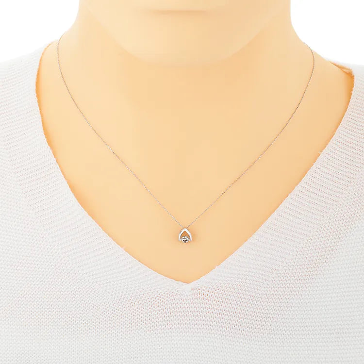 ダンシングストーンネックレス ダイヤモンド0.1カラット 逆V字 Pt900製 LFV-0741-Pt