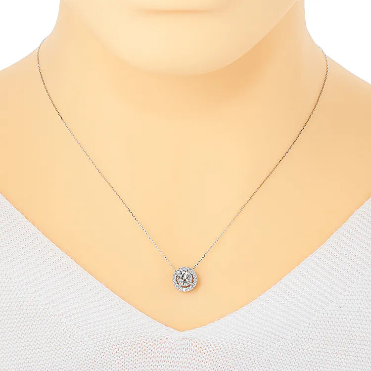 ネックレス ダイヤモンドtotal0.78ct 取り巻き Pt900製 FJP-8687-Pt