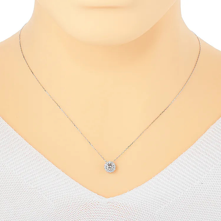 ネックレス ダイヤモンドtotal0.4ct 取り巻き Pt900製 FJP-8688-Pt