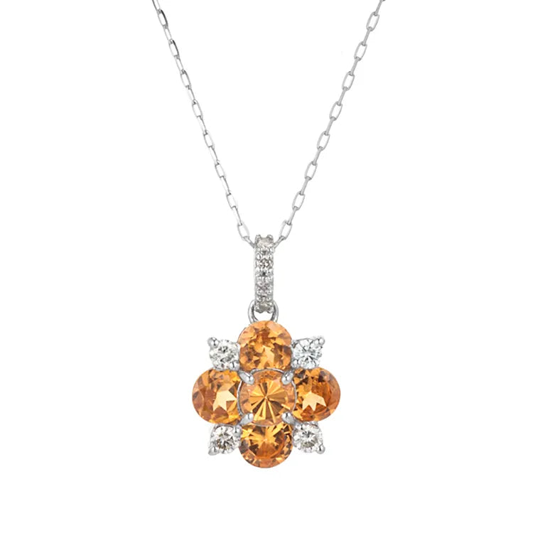 ネックレス スペサルティンガーネット1.00ct/ダイヤ0.10ct ネックレス スペサルティンガーネット1.00ct/ダイヤ0.10ct