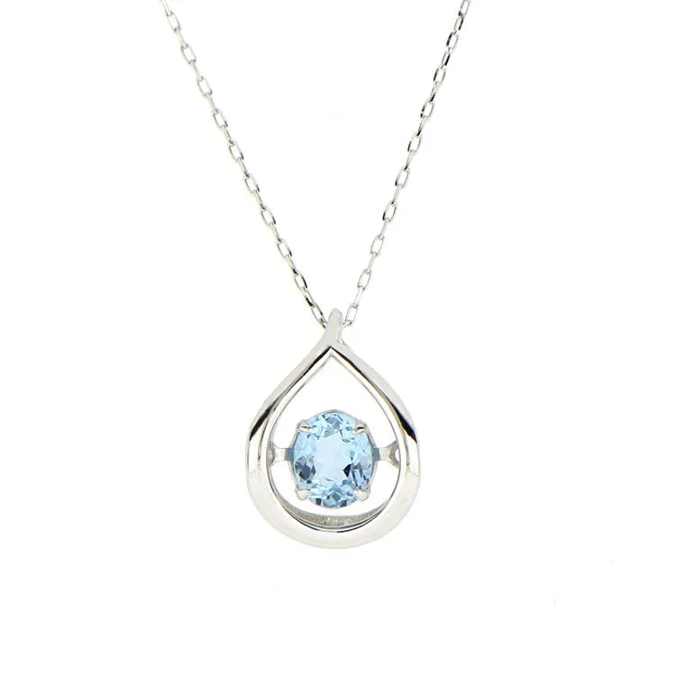 ダンシングストーンネックレス サンタマリア・アクアマリン0.3ct