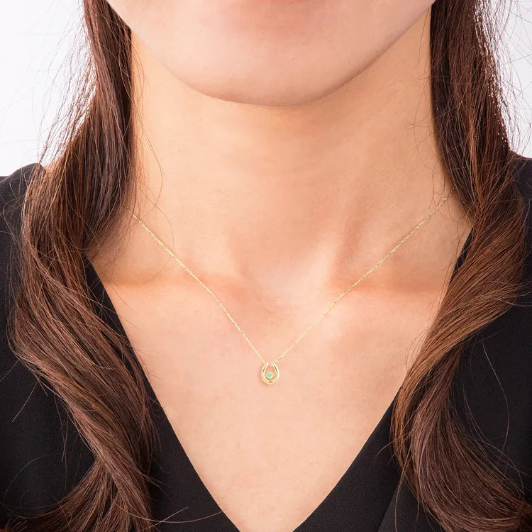 ネックレス(HP-0725PR-Y10/K10 yellow gold) -peridot-August 着用イメージ