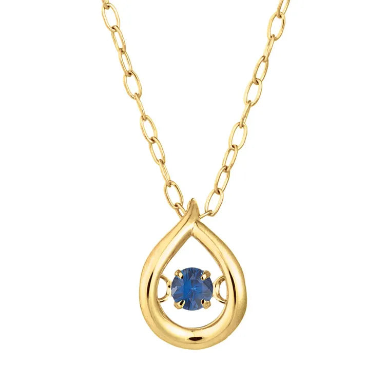 9月誕生石 ダンシングストーンネックレス サファイア0.02ct ツユ型 10 9月誕生石 ダンシングストーンネックレス サファイア0.02ct ツユ型 10