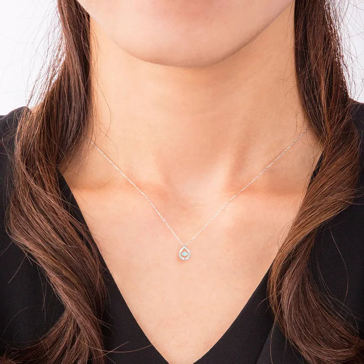 ネックレス(AD-0170AQ-W10 /K10 white gold) -aquamarine-March 着用イメージ