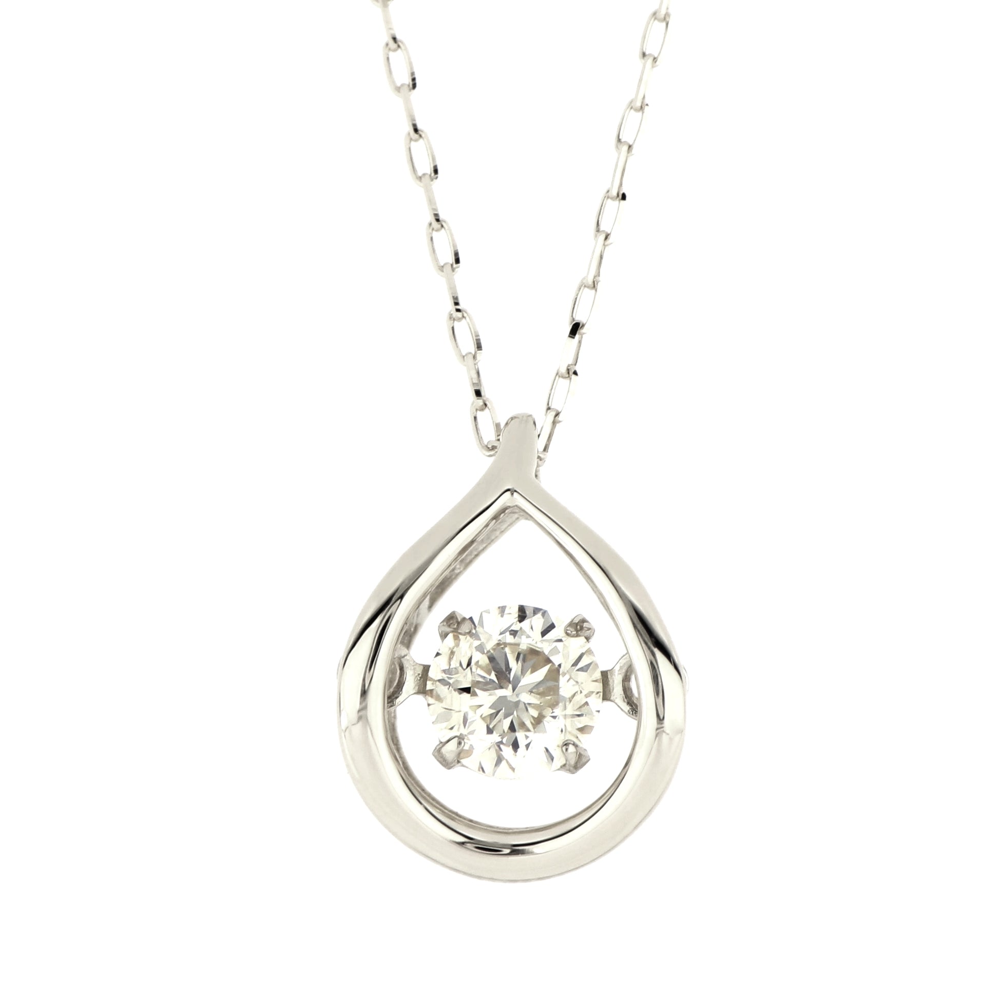 ネックレス ダイヤモンド0.2ct ダンシングストーン しずく Pt900 ネックレス ダイヤモンド0.2ct ダンシングストーン しずく Pt900