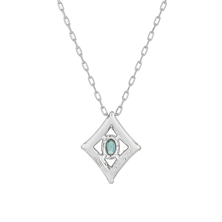 ネックレス　アレキサンドライト0.09ct/ダイヤモンド0.06ct　ひし形　ＦＪＰ－８０１０－ＰｔＩ　背面