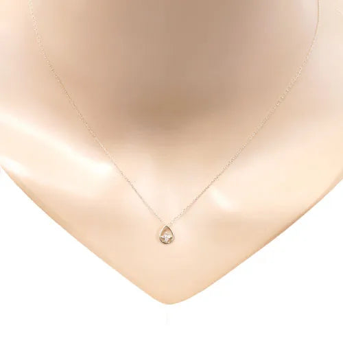 ネックレス ダイヤモンド0.04ct フラワー しずく型 18金イエロー ネックレス ダイヤモンド0.04ct フラワー しずく型 18金イエロー