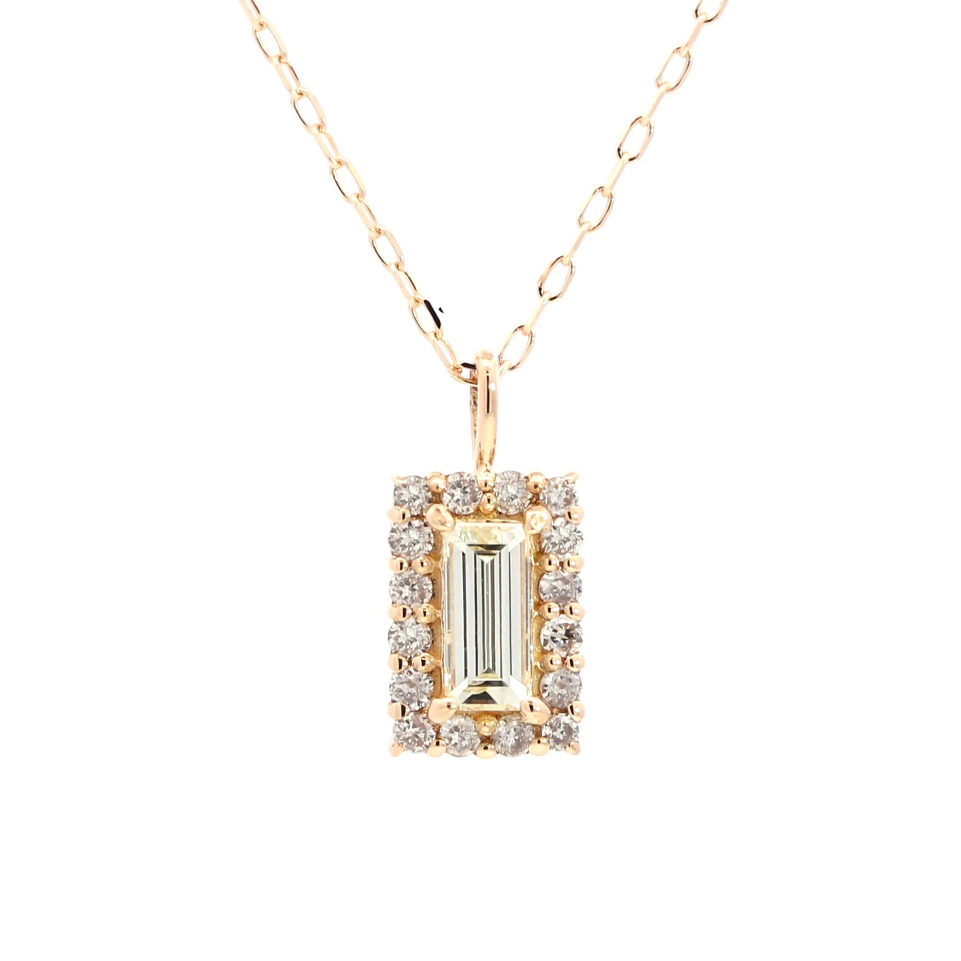 crossfor公式】ネックレス ダイヤモンド0.15ct K18YG製 バゲット