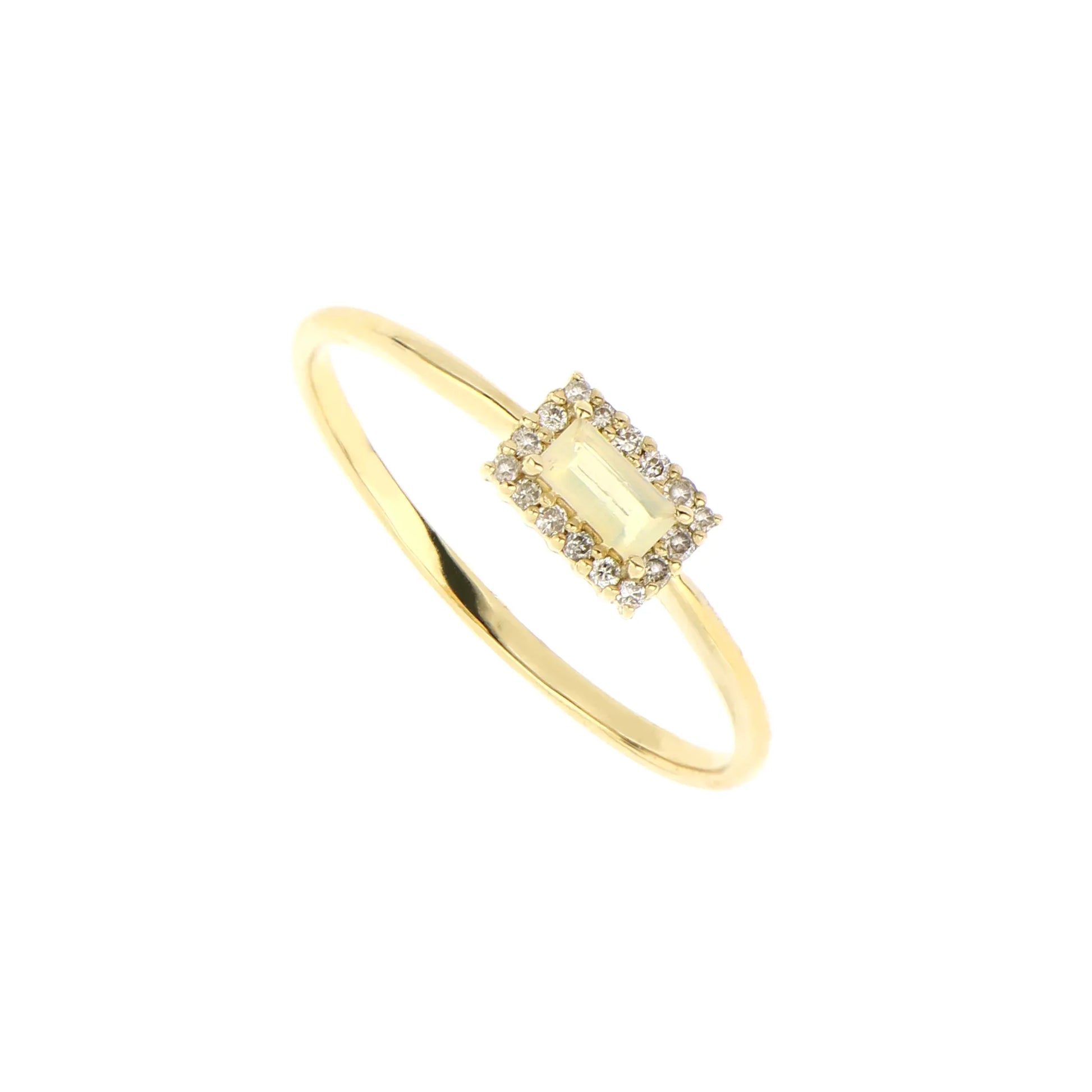 １８ｋホワイトゴールド　フローティングダイアのハートの指輪　９号石ダイヤモンド