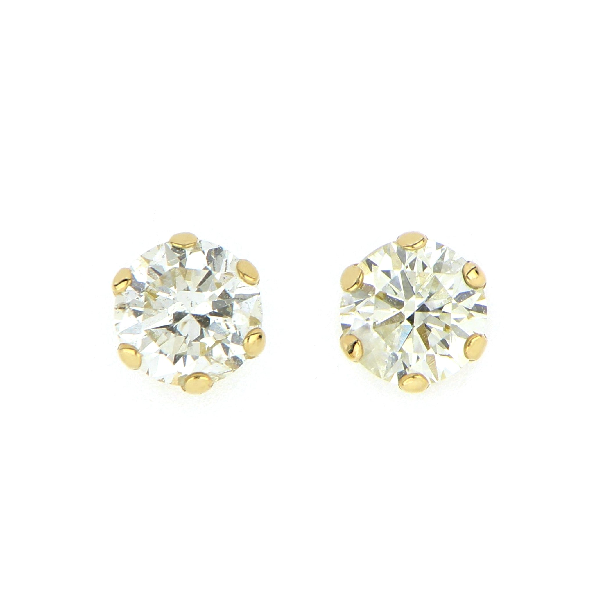 ピアス　ダイヤモンド0.4ct/0.4ct（トータル0.8ct）　キャットフィンガー　K18YG製　SDE-0453-K18YG　正面