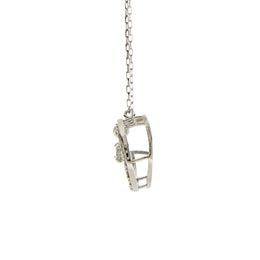シングルダンシングストーンネックレス　ダイヤモンド0.1ct　三日月　K10WG製　ＳＫＰ－０００６－Ｗ１０
