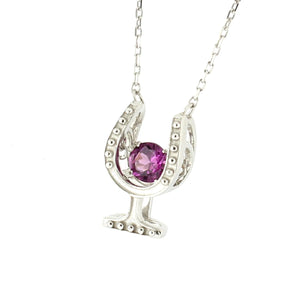 ネックレス　ワイングラス　赤　FTW-4532-SV*1