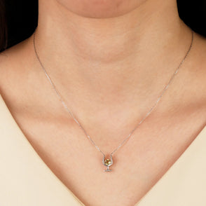 ネックレス　ワイングラス　白　FTW-4532-SV*2