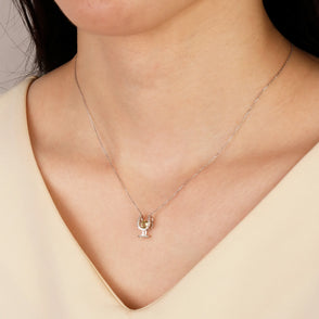 ネックレス　ワイングラス　白　FTW-4532-SV*2