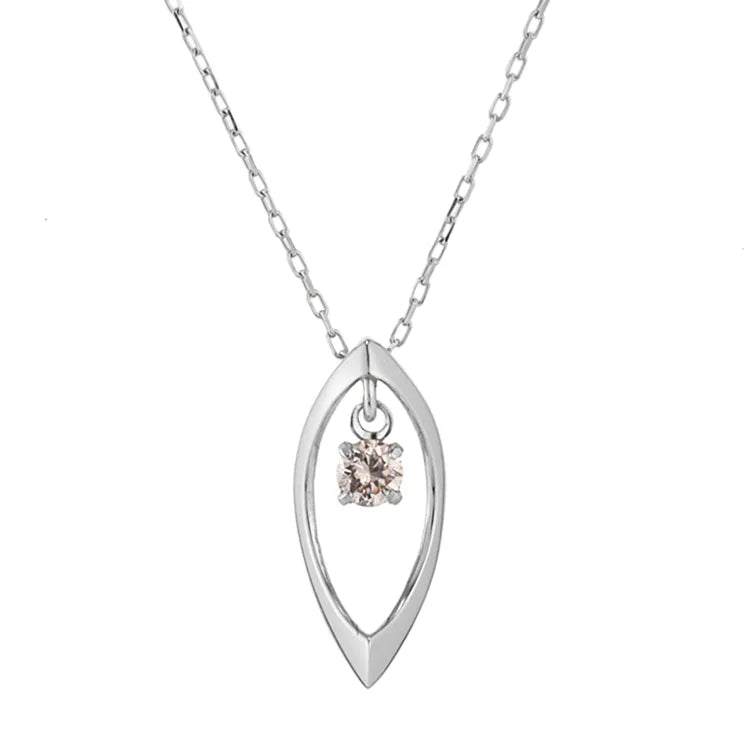 ネックレス ダイヤモンド0.05ct クレセント K10WG製 SKP  