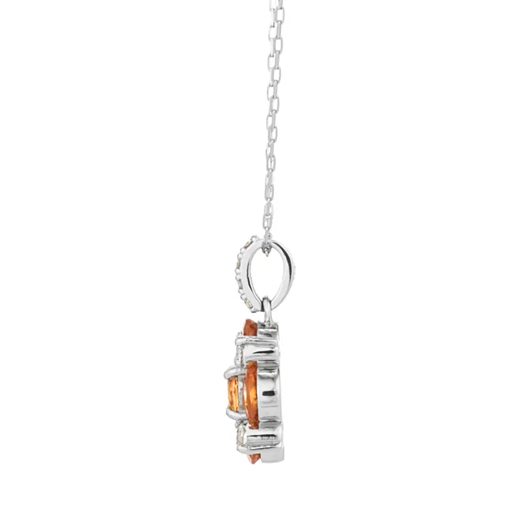ネックレス スペサルティンガーネット1.00ct/ダイヤ0.10ct ネックレス スペサルティンガーネット1.00ct/ダイヤ0.10ct