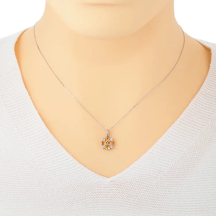 ネックレス スペサルティンガーネット1.00ct/ダイヤ0.10ct ネックレス スペサルティンガーネット1.00ct/ダイヤ0.10ct
