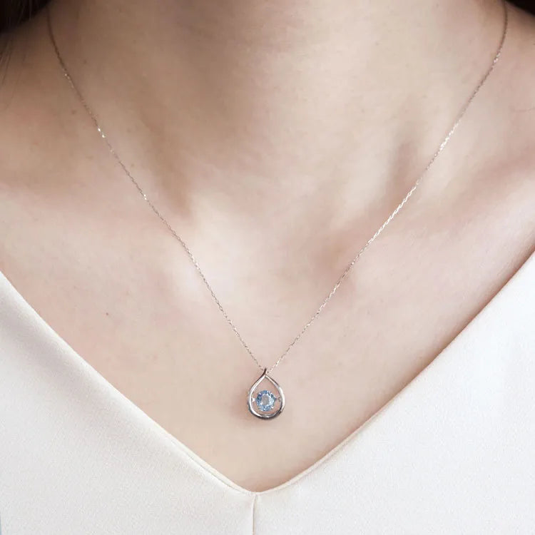 ダンシングストーンネックレス サンタマリア・アクアマリン0.3ct