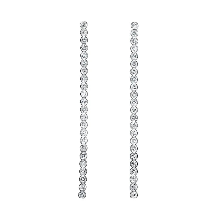 シルキータッチ　テニスチェーンピアス（46mm長）　ダイヤモンド0.5ct×2　Pt900製　ＴＥ－２０６８－Ｐｔ