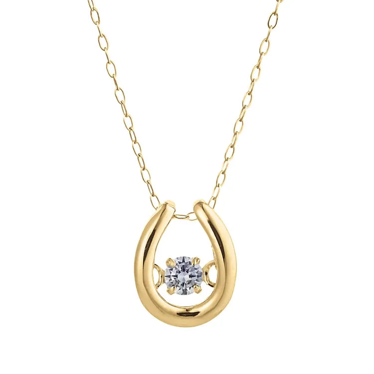4月誕生石 ダンシングストーンネックレス ダイヤモンド0.02ct 馬蹄型