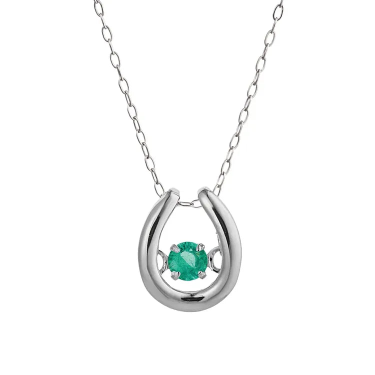 ネックレス（HP-0725E-W10 /K10 white gold)　-emerald-May　正面